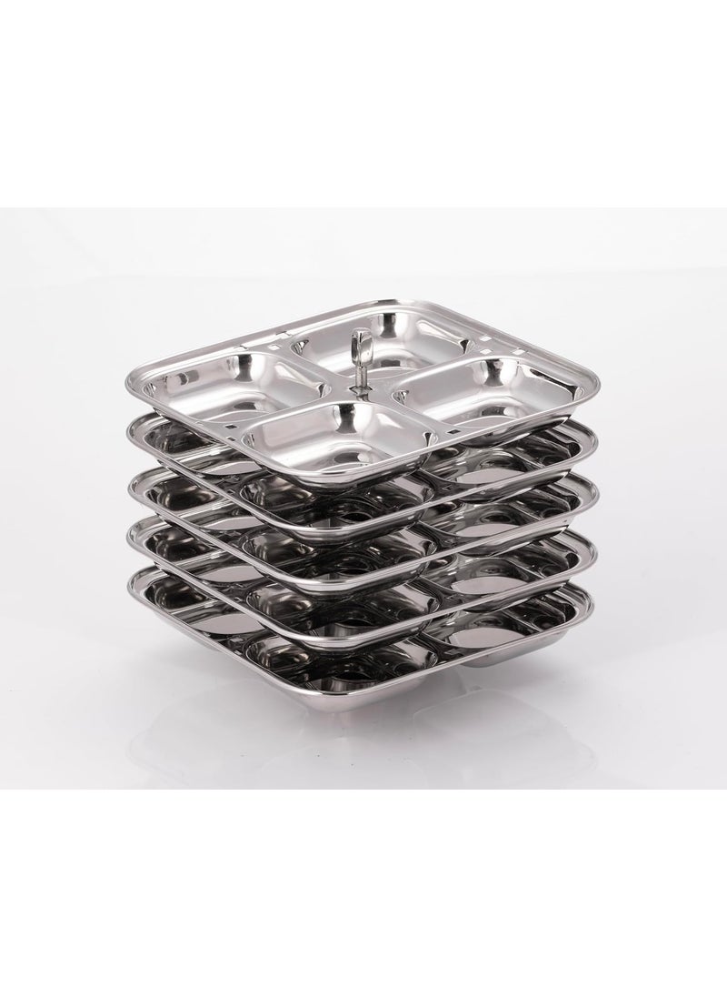 JVL SIMGIP Stainless Steel Square Shape Designer 5 Plates Idly Maker with Glass Lid Silver 750ml