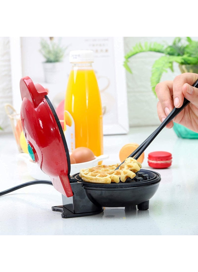 Exvexa Mini Waffle Maker Machine Electric Non Stick Round Waffles Maker Iron Cast for Home Kids Belgian Waffles Pan Paninis and Other Snacks