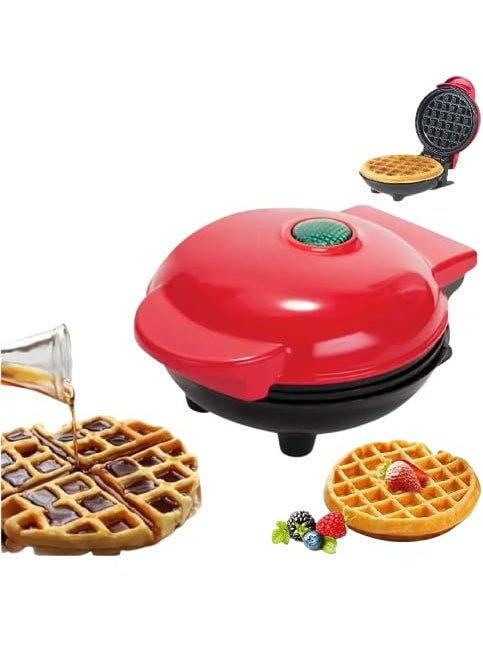 Exvexa Mini Waffle Maker Machine Electric Non Stick Round Waffles Maker Iron Cast for Home Kids Belgian Waffles Pan Paninis and Other Snacks