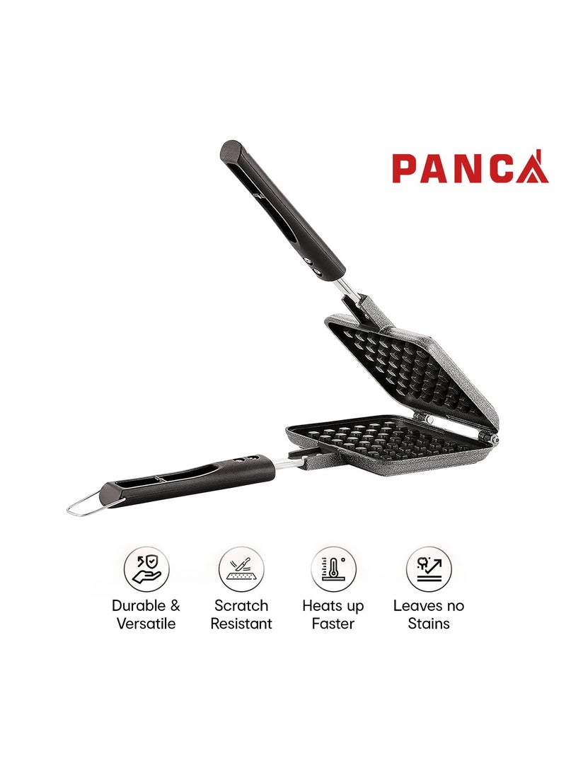 PANCA Waffle Maker Pancake Maker Waffle Maker Machine with Comfortable Long Handle for Kitchen Gas Stove Non Stick Pan Press Plate Cooking Baking Tool