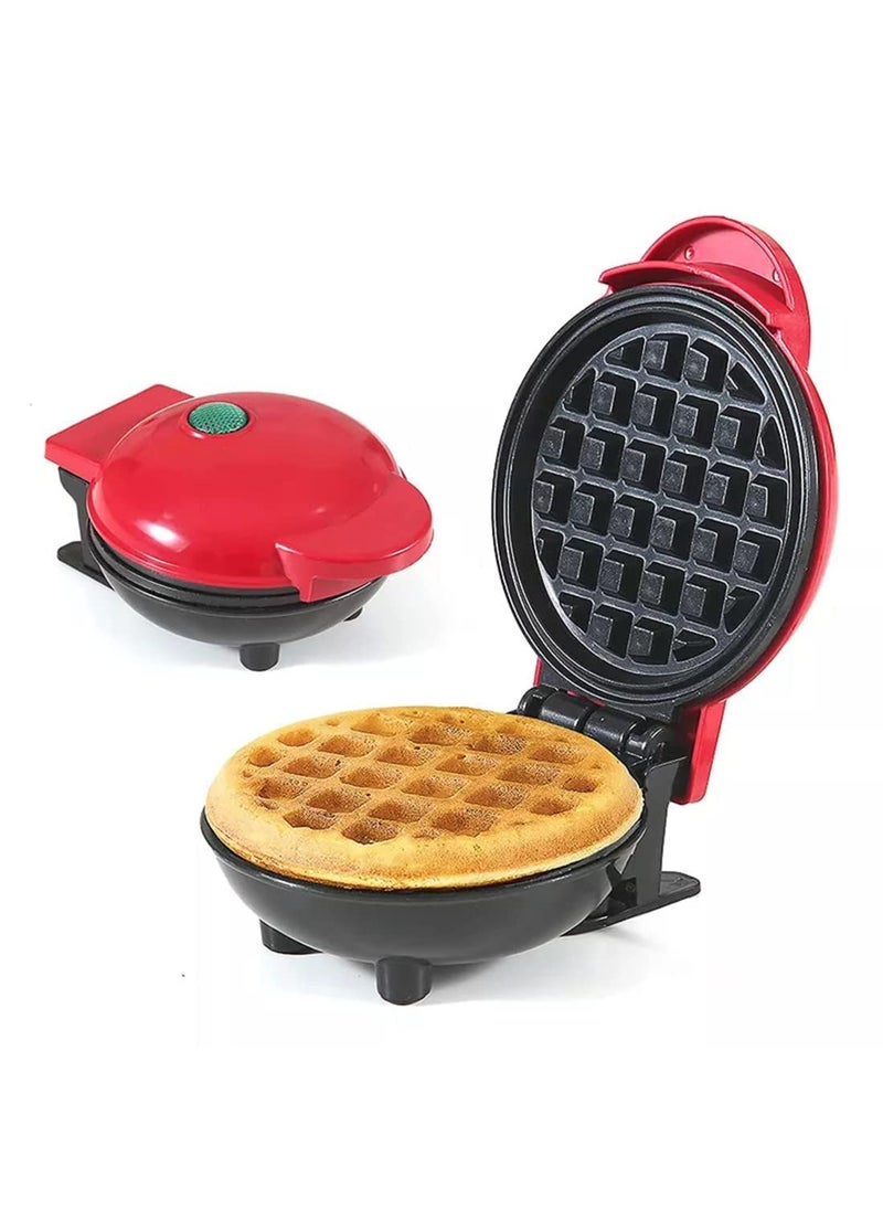 DEVANI IMPEX Mini Waffle Maker Machine Suitable for Single Waffle Paninis Potato Pancake and Other Mini Waffle Making Machine Anytime Anywhere for Breakfast Lunch or Snack Red