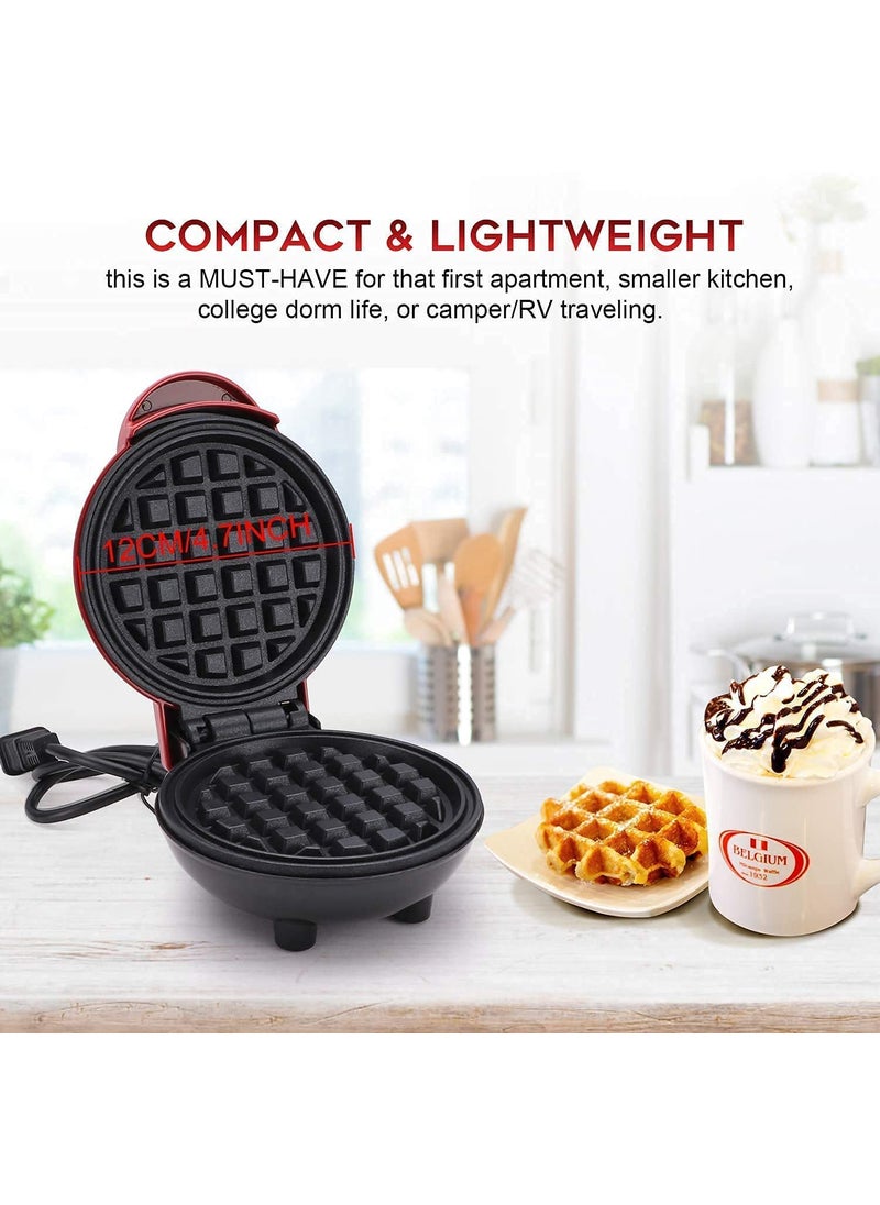 Harnil Mini Waffle Maker 4 Inch 350 Watts Stainless Steel NonStick Electric Iron Machine for Individual Belgian Waffles Pan Cakes Paninis or Other Snacks Mini Waffle Maker