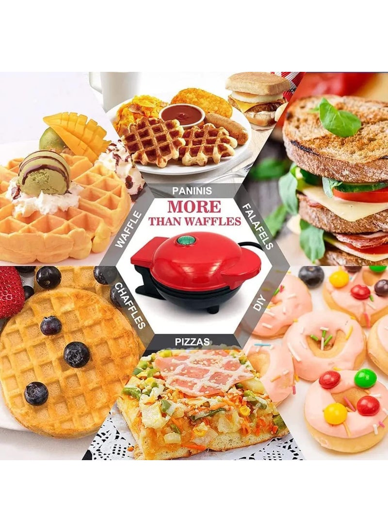 BK IMPEX Waffle Maker Mini Waffle Maker Machine Waffle Iron Nonstick Waffle Maker Red Compact Modern Style