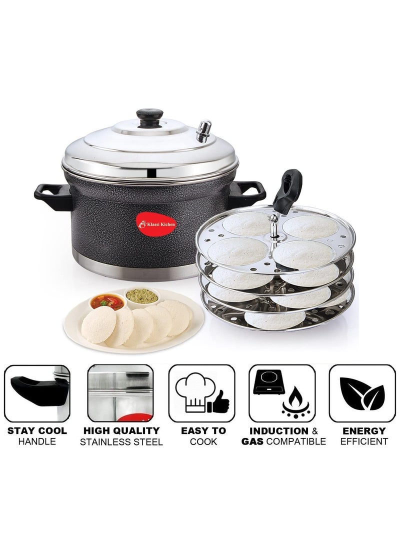 Klassi Kichen Stainless Steel Induction Idli Maker BLACK