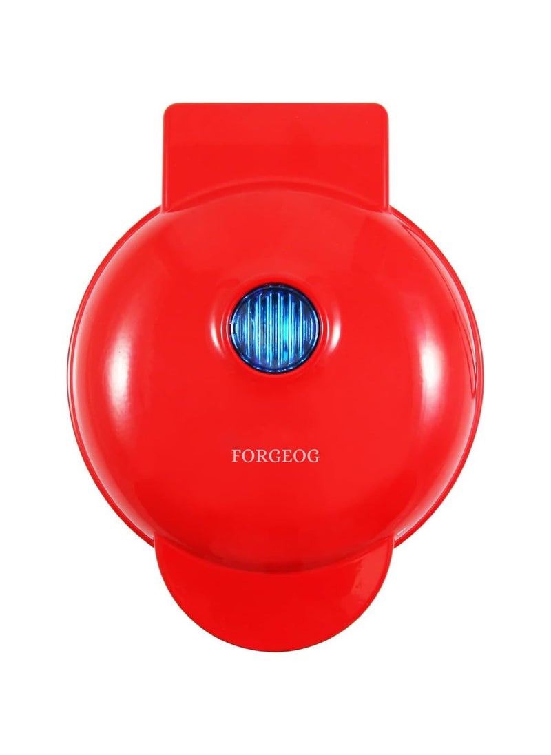 FORGEOG Mini Waffle Maker Stainless Steel Red 4 Inch 350 Watts Multi Color WE1