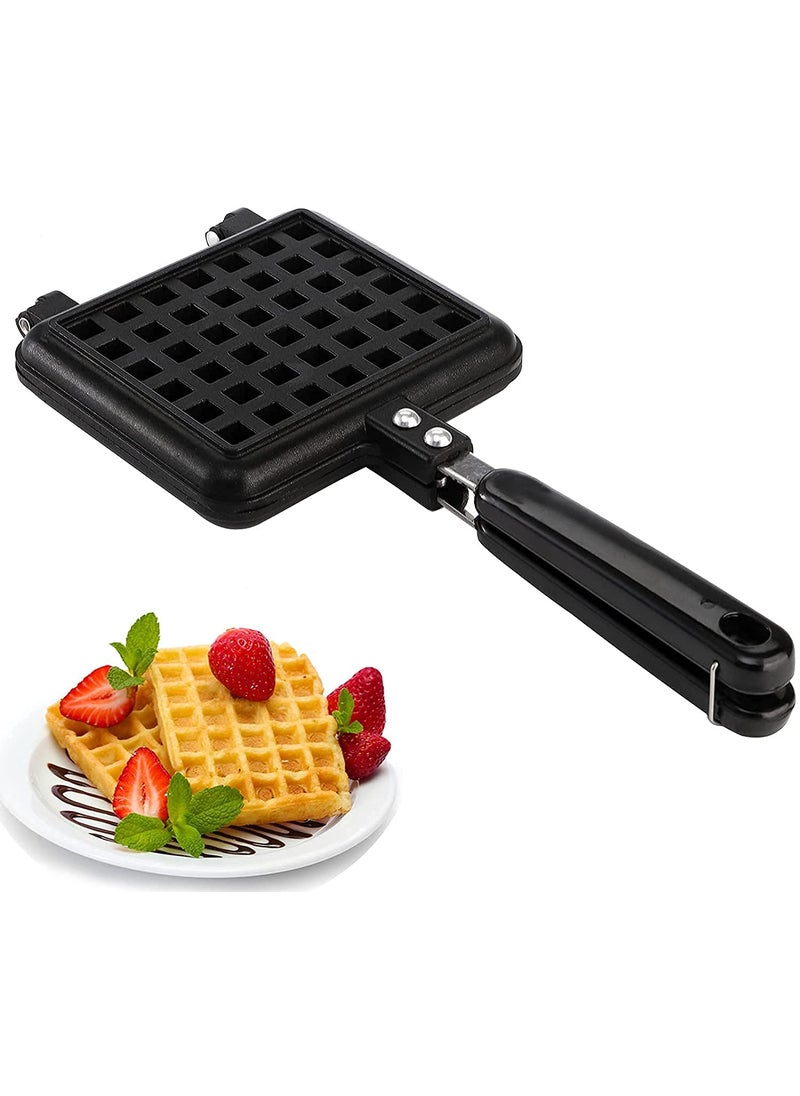 RBGIIT Waffle Maker Machine With Comfortable Handle For Kitchen Gas Stove Non Stick Waffle Maker Pan Press Plate Cooking Baking Tool with Long Handle_9