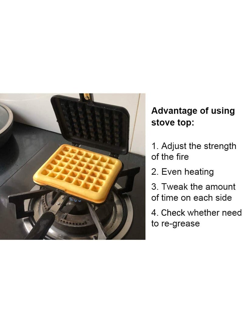 RBGIIT Waffle Maker Machine With Comfortable Handle For Kitchen Gas Stove Non Stick Waffle Maker Pan Press Plate Cooking Baking Tool with Long Handle_9