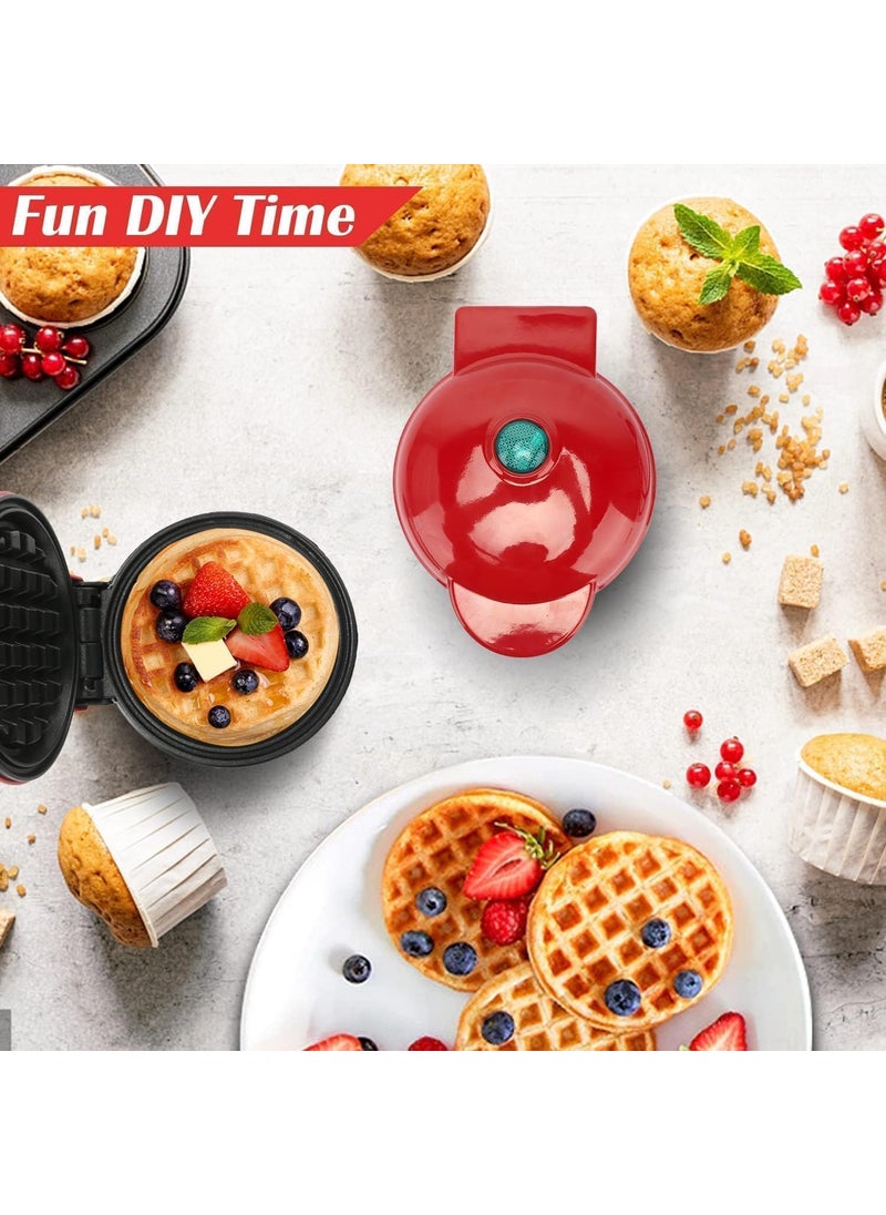 Hocimit Mini Waffle Maker Machine Suitable for Single Waffle Paninis Potato Pancake and Other Mini Waffle Making Machine Anytime Anywhere for Breakfast Lunch or Snack Multicolor