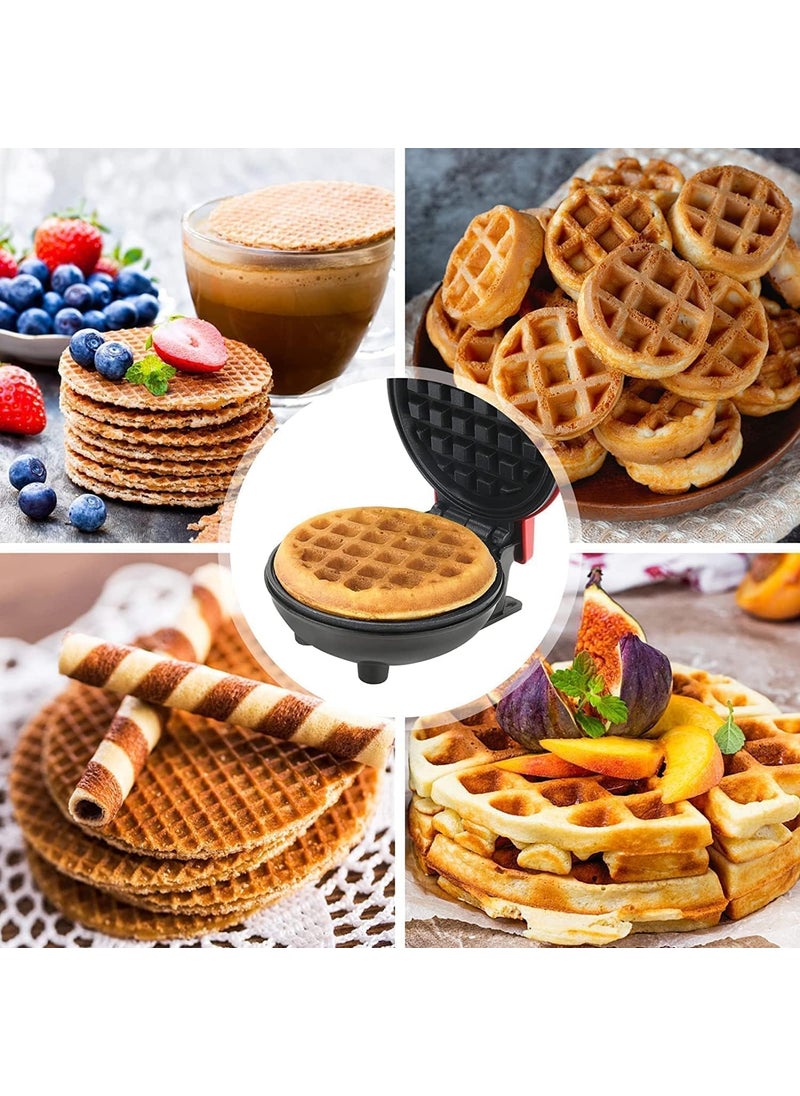 Hocimit Mini Waffle Maker Machine Suitable for Single Waffle Paninis Potato Pancake and Other Mini Waffle Making Machine Anytime Anywhere for Breakfast Lunch or Snack Multicolor