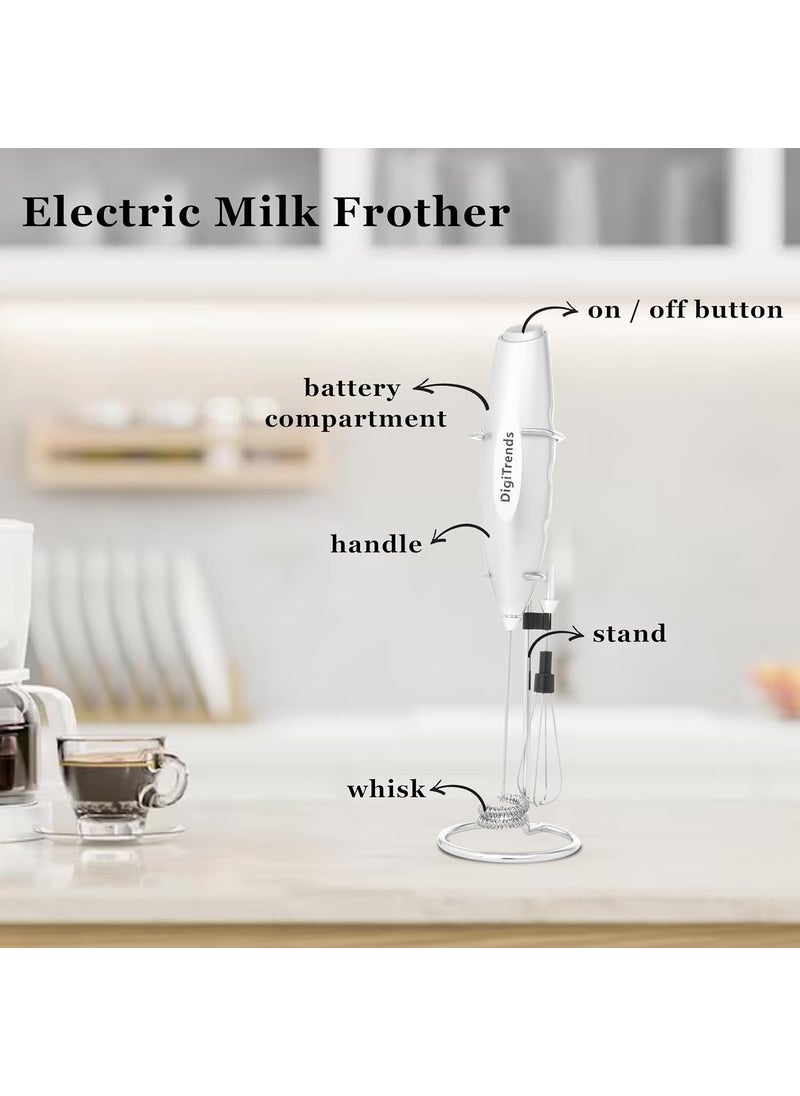 Digitrends Coffee Frother Electric Coffee Blender Milk frotherCoffee Beater for Cappuccino Coffee Milk Egg CreamHandheld Electric Whisker Silver Premium