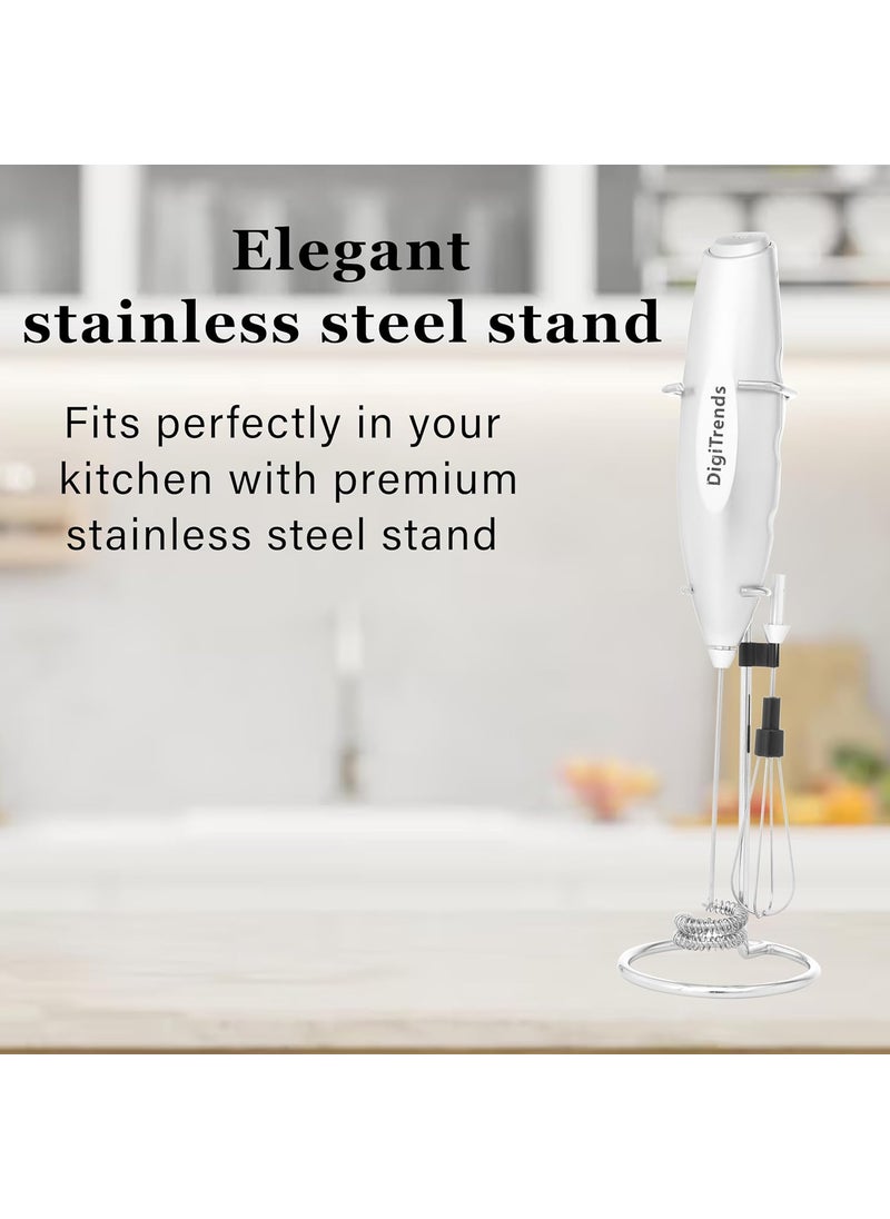 Digitrends Coffee Frother Electric Coffee Blender Milk frotherCoffee Beater for Cappuccino Coffee Milk Egg CreamHandheld Electric Whisker Silver Premium