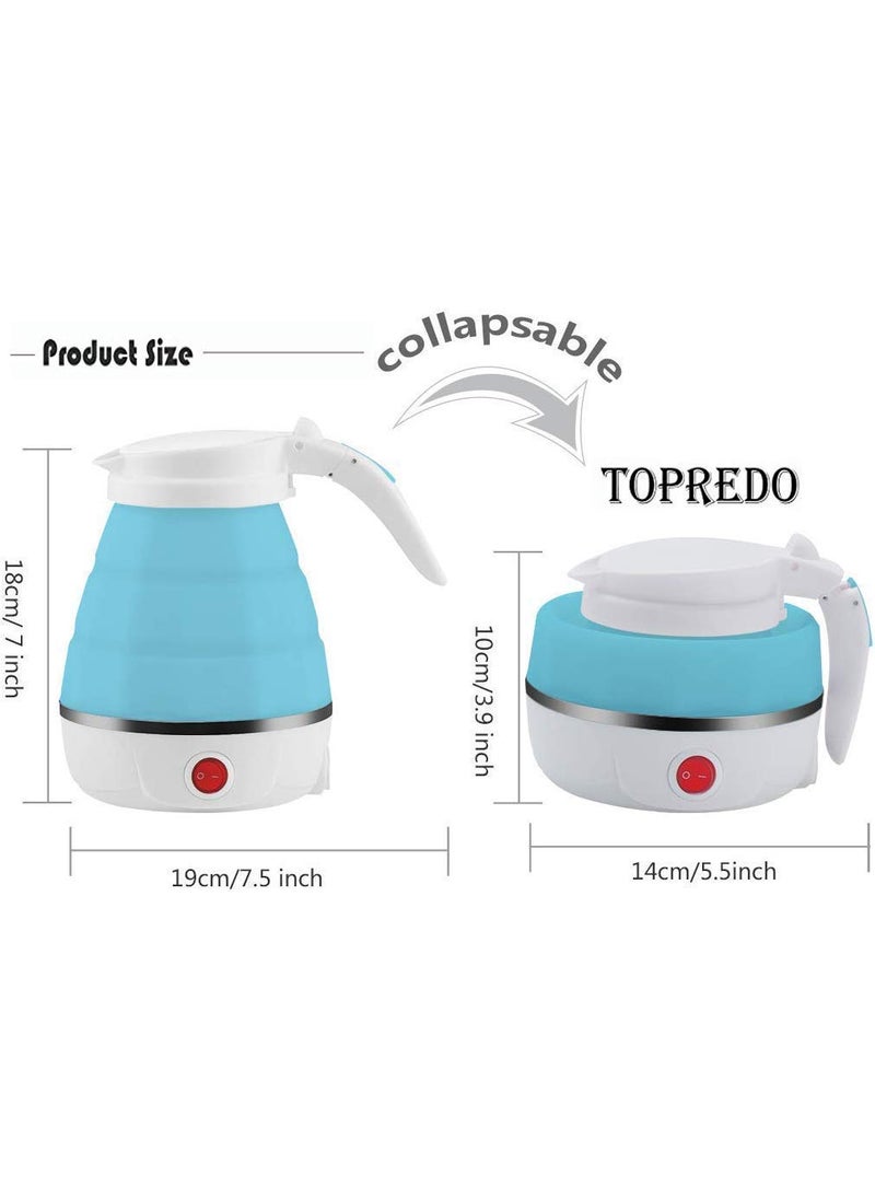 KitchenKraft Portable Foldable Electric Kettle Compact Collapsible Water Boiler for Travel Camping Office Home Use Lightweight Fast Heating