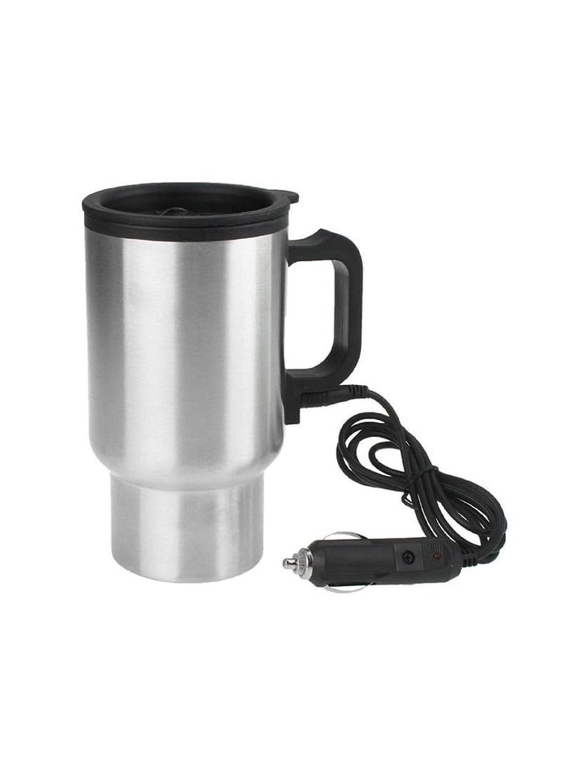 KD ZONE 12V Car Kettle Stainless Steel Travel Coffee Mug Heated Thermos Car Water Heater Tea Coffee Maker Travel Kettle for Hot Water PACK OF 1