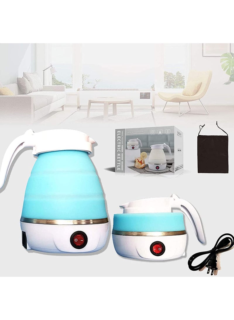 Meubels Travel Portable Kettle Foldable Electric Kettle Upgraded Food Grade Silicone 600ML Portable Electric Kettle for Travel with 2 Collapsible Cups and 1 Collapsible Bowl