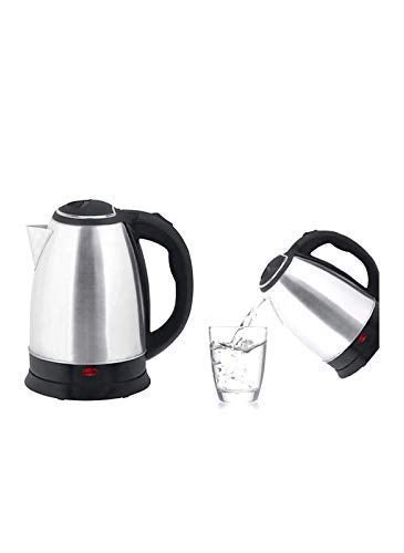 Lexazo Stainless Steel Electric Kettle Multipurpose Extra Large Cattle Electric with Handle Hot Water Tea Coffee Maker Water Boiler Boiling Milk Black 2 Liter