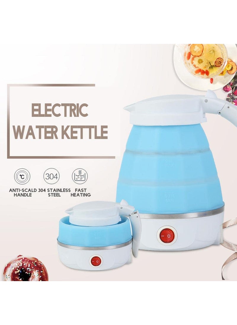 BYRM Foldable Electric Kettle 600ml Kettle for Travelling Mini Boiler for Hot Water Portable Travel kettle For Home Office Use Silicone Fast Boiling Hot Water Boiler Tea Heater Multicolor