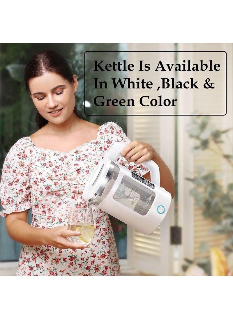 KLIZNIL Electric KettleElectric Design DoubleWalled Glass TwoColor LED with Keep Warm Function 23L hot Water Kettle with Automatic ShutOff and Dry Protection Technology for Coffee TeaWater