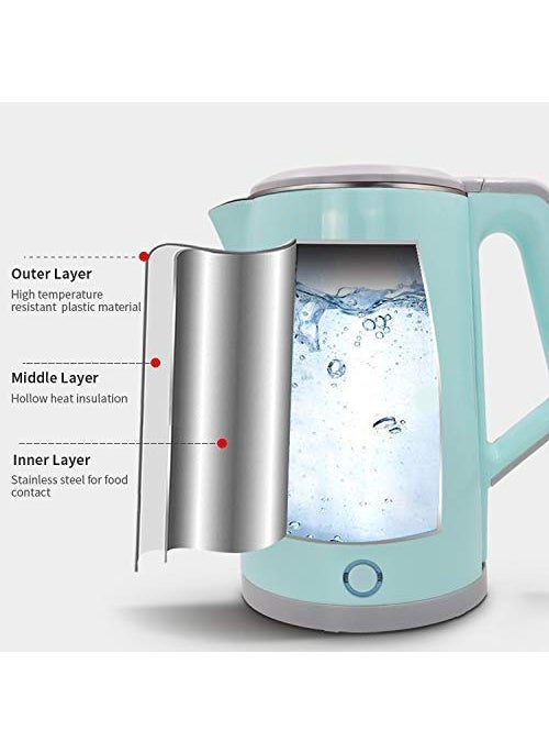 groflyElectric Kettle 23L Double Wall Stainless Steel with Handle Lid BPA Free Cool Touch Kettle with Auto ShutOff Boil Dry ProtectionLED Indicator Cordless 360 Base Perfect for Traveling Cooking Boiling Water Coffee Tea 1500W Fast Boiling