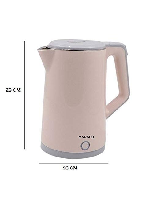 groflyElectric Kettle 23L Double Wall Stainless Steel with Handle Lid BPA Free Cool Touch Kettle with Auto ShutOff Boil Dry ProtectionLED Indicator Cordless 360 Base Perfect for Traveling Cooking Boiling Water Coffee Tea 1500W Fast Boiling