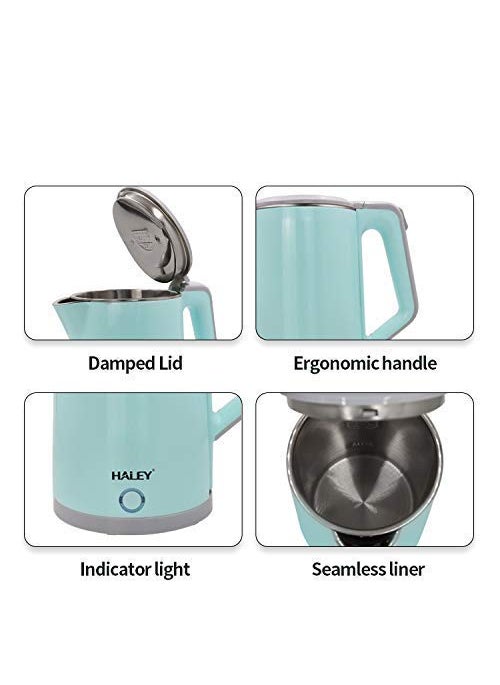groflyElectric Kettle 23L Double Wall Stainless Steel with Handle Lid BPA Free Cool Touch Kettle with Auto ShutOff Boil Dry ProtectionLED Indicator Cordless 360 Base Perfect for Traveling Cooking Boiling Water Coffee Tea 1500W Fast Boiling