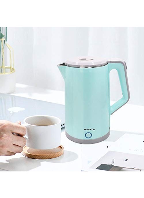 groflyElectric Kettle 23L Double Wall Stainless Steel with Handle Lid BPA Free Cool Touch Kettle with Auto ShutOff Boil Dry ProtectionLED Indicator Cordless 360 Base Perfect for Traveling Cooking Boiling Water Coffee Tea 1500W Fast Boiling