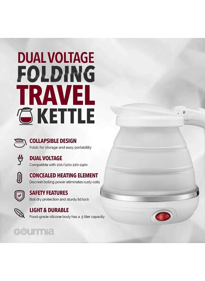 DHAN Commerce Travel Foldable Electric Kettle for hot Tea and Fast Water Boiling Dry Protection Food Grade Silicone Used in CoffeeTeaMilk Etc Multi Colour