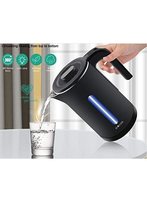 Grofly Automatic Stainless Steel Electric Kettle with Auto Shut Off Cordless Electric Kettle with Overheating Protectionwith Half handle Hot Water TeaCoffee MakerBoiling Milk_23 Liter2000W