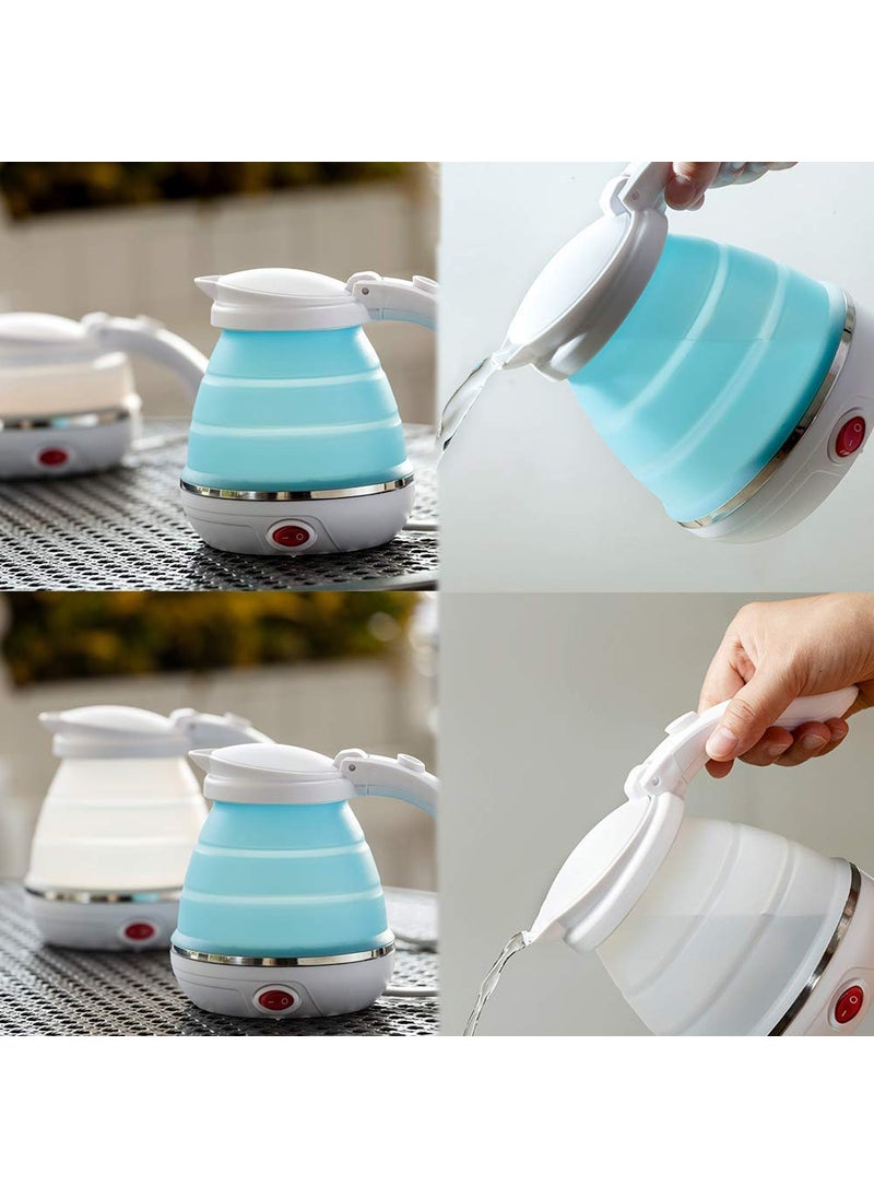 Brajin Travel Folding Electric Kettle 600 ML Fast Boiling Food Grade Silicone Beautiful Design Collapsible Portable Foldable Boil Dry Protection 800W Voltage 220v240v Multicolor