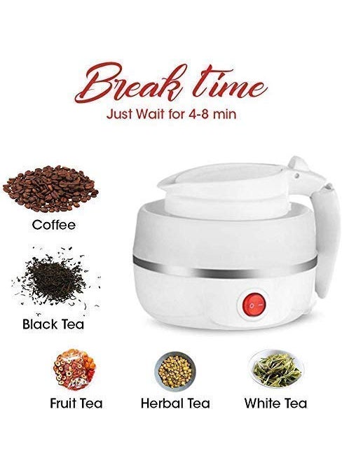 NIL JO Travel Folding Kettle Fast Boiling Beautiful Design Collapsible Portable Kettle 600ml Boil Dry Protection 100240V Food Grade Silicone Foldable Kettle
