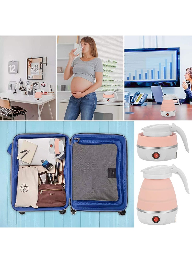 Shyam Export Silicone Foldable Travel Electric Portable Hot Water Kettle 600ML Collapsible Kettle 220V 50Hz Hot Water Boiler Tea Heater for Travelling Office And Home Use Random
