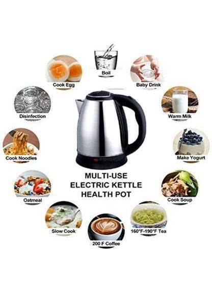 BRITSPEAR Stainless Steel Electric Kettle Automatic Extra Large Cattle Electric with Handle Hot Water Tea Coffee Maker Water Boiler Boiling Milk Black2 Liter