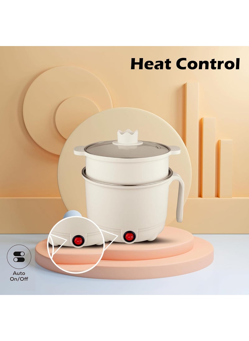 Royalry Premium Multi Purpose KettleCooker with 2 Pots and Egg Boiler TrayAutomatic ShutOff Overheat Protection BoilDry Protection 15 Litre White