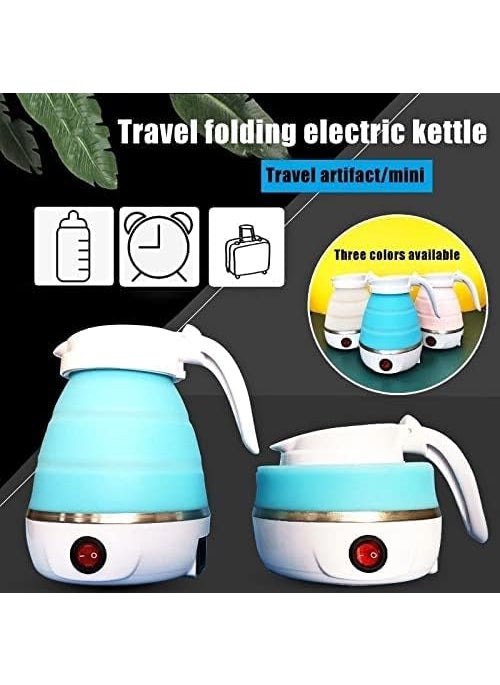 New Home Kitchen Folding Electric Kettle Fast Boiling Portable Electric Kettle 600ml Boil Dry Protection 100240V Food Grade Silicone Foldable Kettle MultiColor
