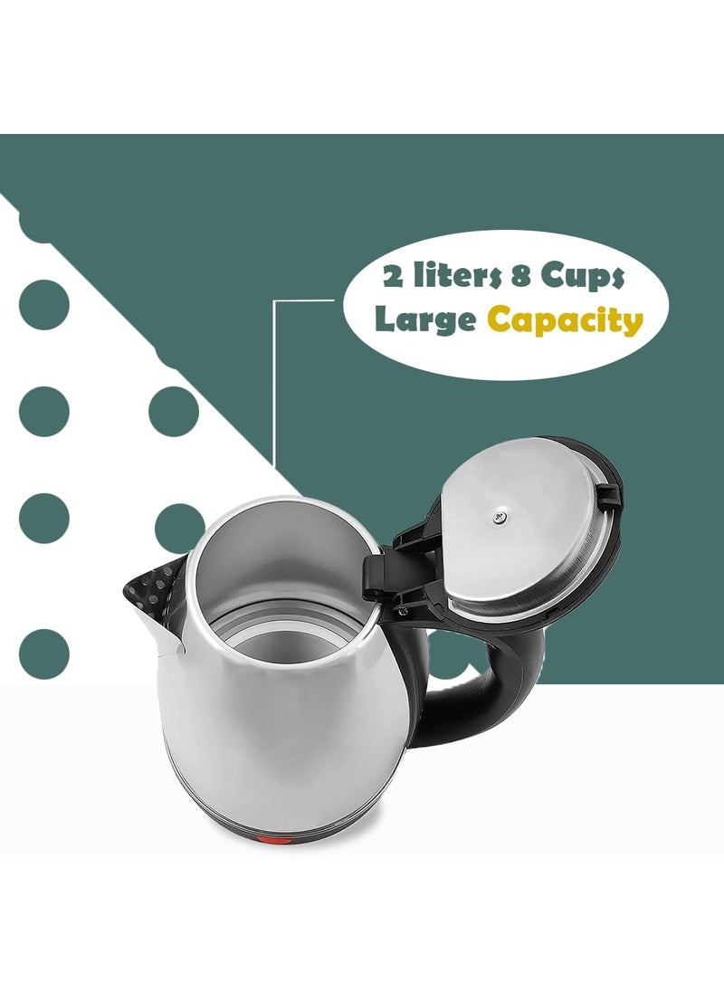 SIEGRO Electric Kettle With Stainless Steel Power Indicator Auto CutOff Detachable Kettle For Boiling Water Making Tea Coffee 2 Litre