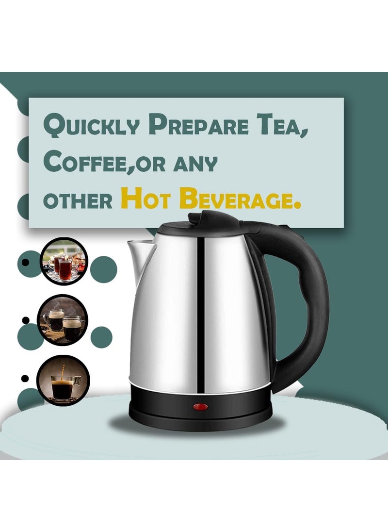 SIEGRO Electric Kettle With Stainless Steel Power Indicator Auto CutOff Detachable Kettle For Boiling Water Making Tea Coffee 2 Litre