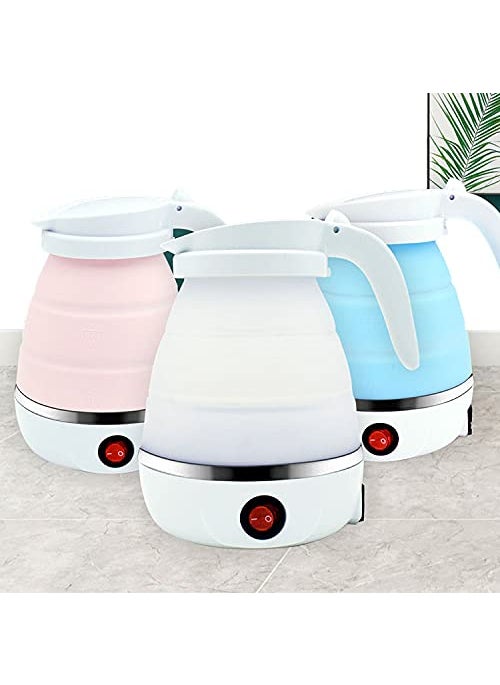 Shyam Export Silicone Foldable Travel Electric Portable Kettle 600ML Collapsible Kettle 220V 50Hz Hot Water Boiler Tea Heater for Travelling Office And Home Use Multi