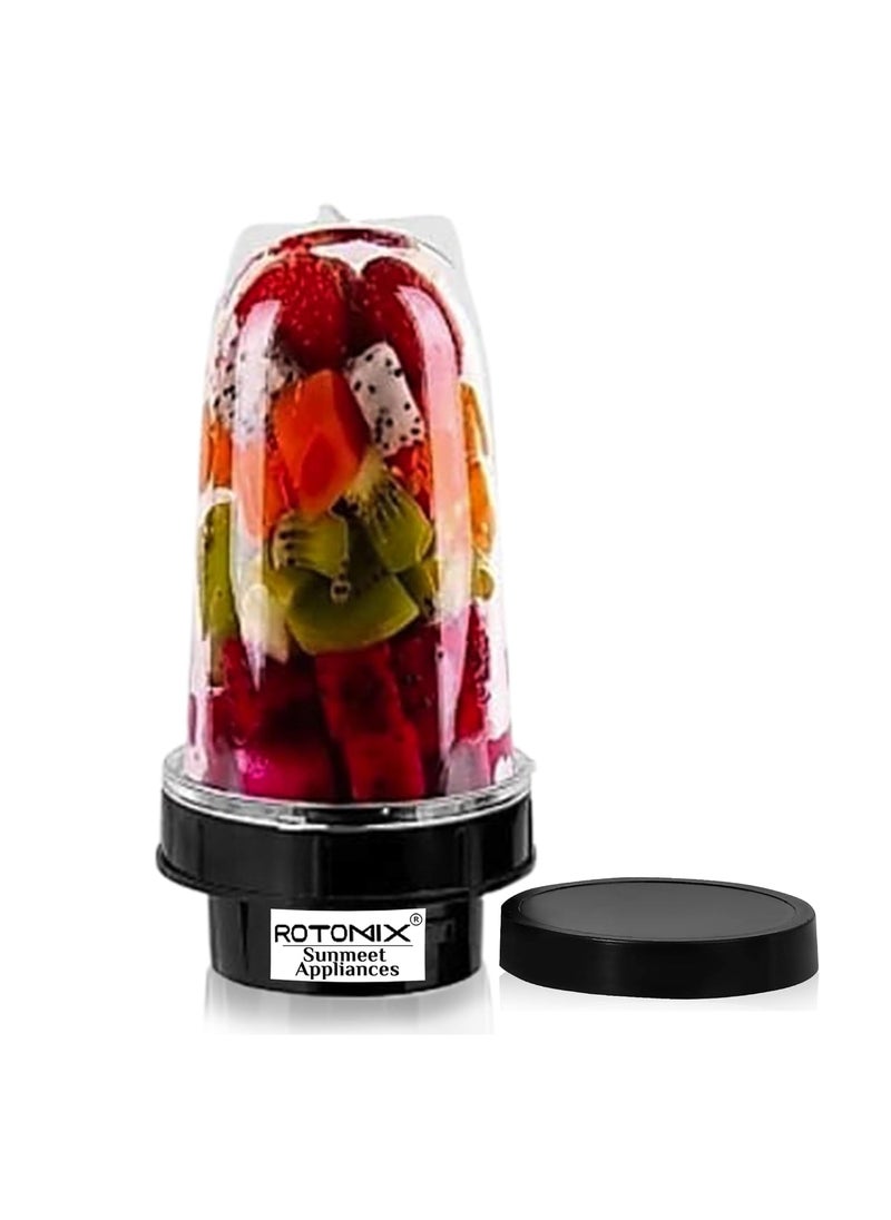 Rotomix Heavy Quality Bullet Jar for Mixer Grinder Large 530ML ABS Transparent Mixer Juicer Jar SA38 Black Pack of 1