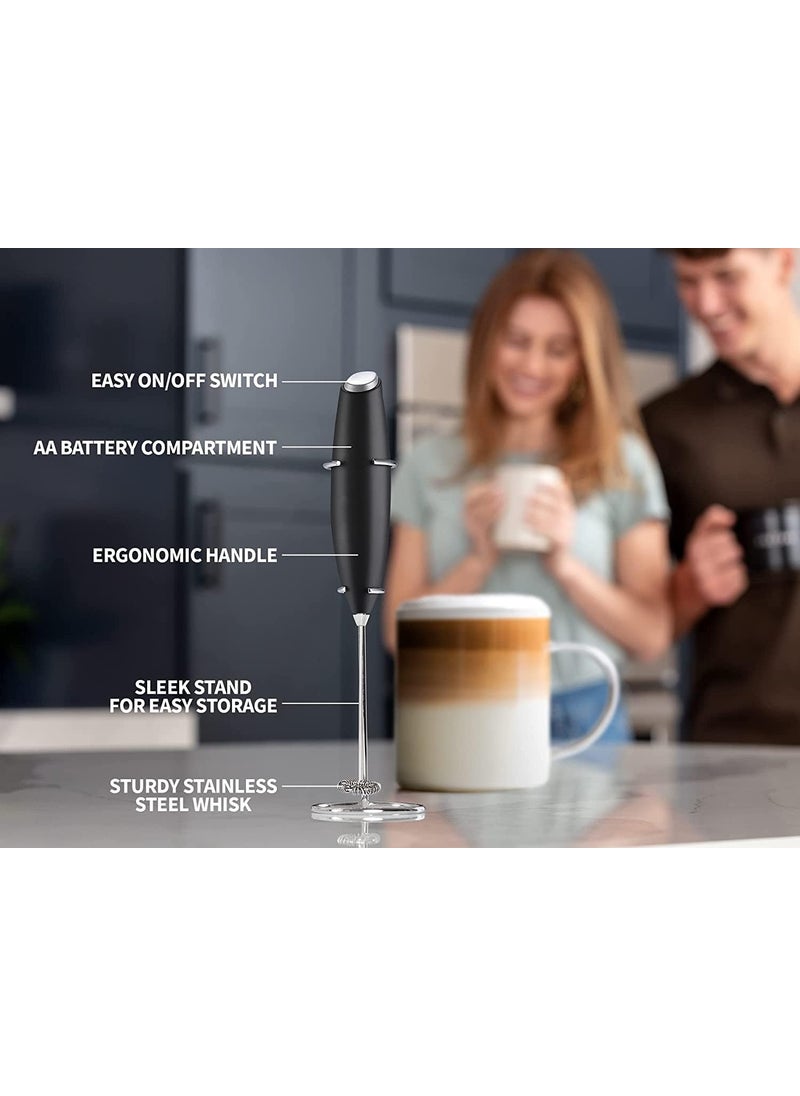 NAC Global Coffee Frother Hand Blender Milk Frother with Stand Coffee Blender Whisk Foam Maker Egg Beaters Cappuccino Hand Blender Battery Operated Electric Coffee Beater NACMFSB