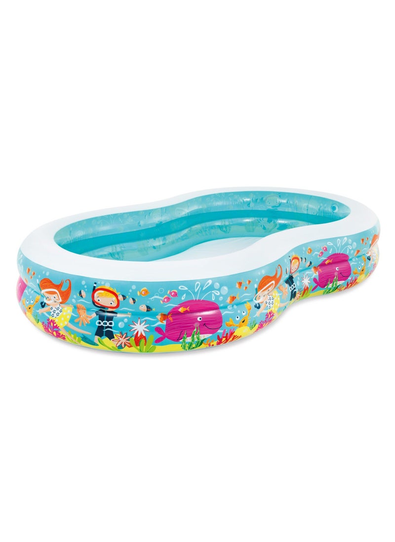 Inflatable Swim Centre Seashore Pool – 2.6m x 1.6m x 46cm Family Pool with Snorkel Ocean Design – Durable PVC Outdoor Pool for Kids & Adults, Easy Setup