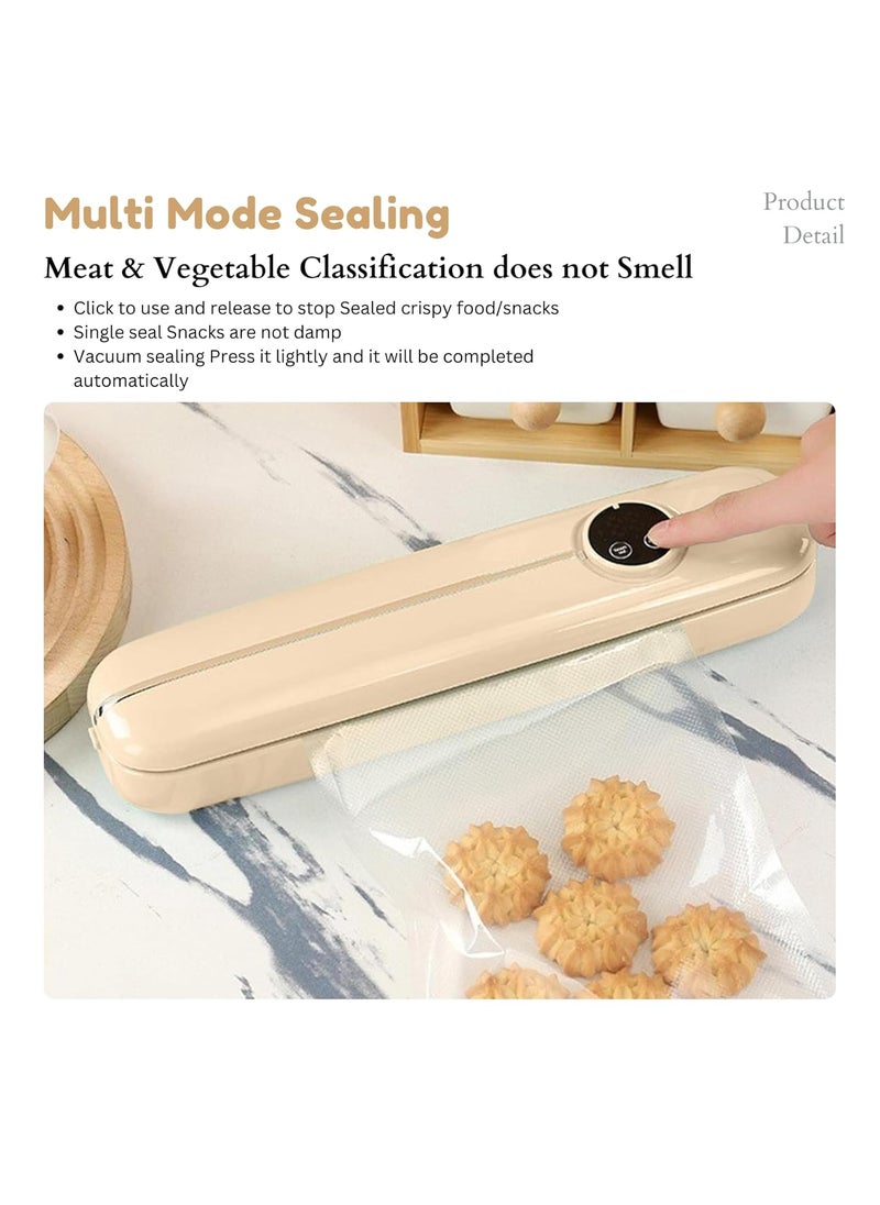 Cyrox Household Kitchen Fresh Keeping food sealer Dry Moist Air sealing system with 10 food Bags Dry Wet Powdery or Oily Food Snacks for Saving Kitchen Space 1PCs