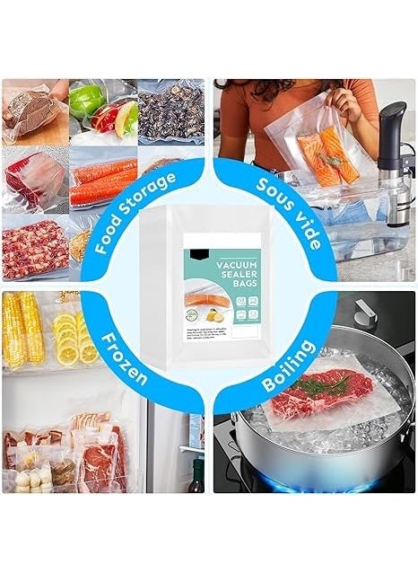 MBUYS MALL Vaccum Sealer Food Bag1725cm Seal a Meal Bag Food Saver Bags Sous Vide Bags Precut Thick BPAFree Textured Heavy Duty Vacuum Seal Meat Cheese Dry Goods100pcs