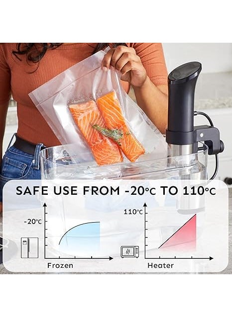 MBUYS MALL Vaccum Sealer Food Bag1725cm Seal a Meal Bag Food Saver Bags Sous Vide Bags Precut Thick BPAFree Textured Heavy Duty Vacuum Seal Meat Cheese Dry Goods100pcs