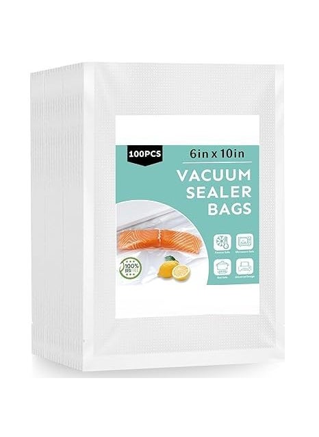 MBUYS MALL Vaccum Sealer Food Bag1725cm Seal a Meal Bag Food Saver Bags Sous Vide Bags Precut Thick BPAFree Textured Heavy Duty Vacuum Seal Meat Cheese Dry Goods100pcs