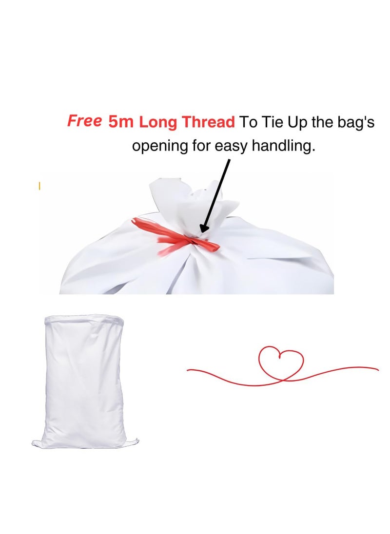 FINGERFUN Polypropylene Empty Hdpe White Bag Bori Bora For Multipurpose Packing upto 50kg Set of 5 Bags