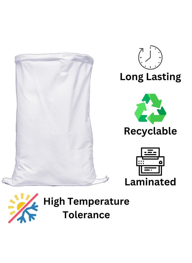 FINGERFUN Polypropylene Empty Hdpe White Bag Bori Bora For Multipurpose Packing upto 50kg Set of 5 Bags