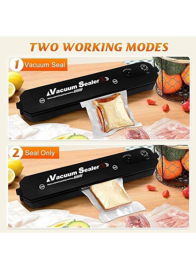 MAHESHAA 2in1 Electric Vacuum Sealer for Food Storage Home Automatic Packing Sealing Machine Household Kitchen Fresh Keeping food sealer Dry Moist Air sealing system with 10 food Bags