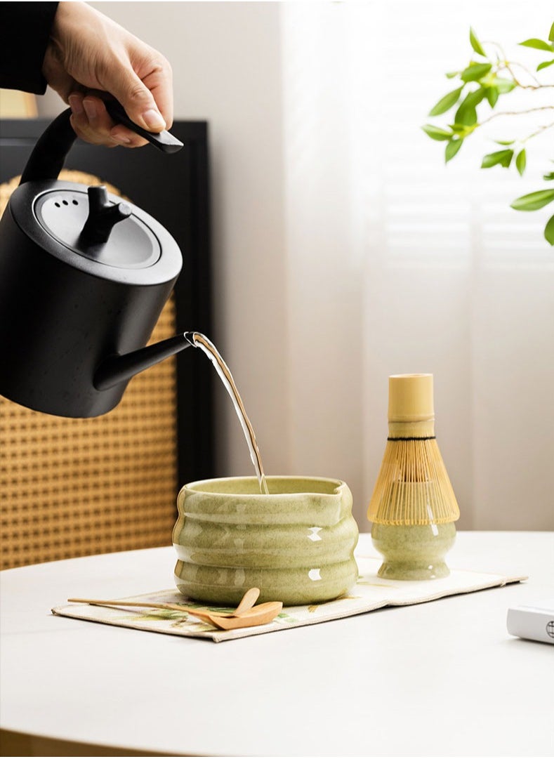 Japanese Matcha Tea Set, 7Pcs Matcha Matcha Set with Matcha Bowl, Matcha Bamboo Whisk, Scoop, Whisk Holder, Stainless Steel Tea Sifter, Tea Making Kit