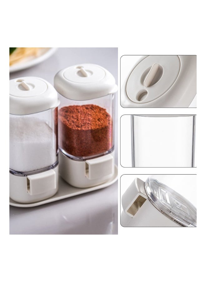 Spice Jars Bottles, Press Type Salt Control Bottle Kitchen Household Sealed Moisture Proof Metering Pepper Tank Set, Seasoning Bottle Rotary Seal Salt Tank for Sugar, Salt, Pepper and Other Spices