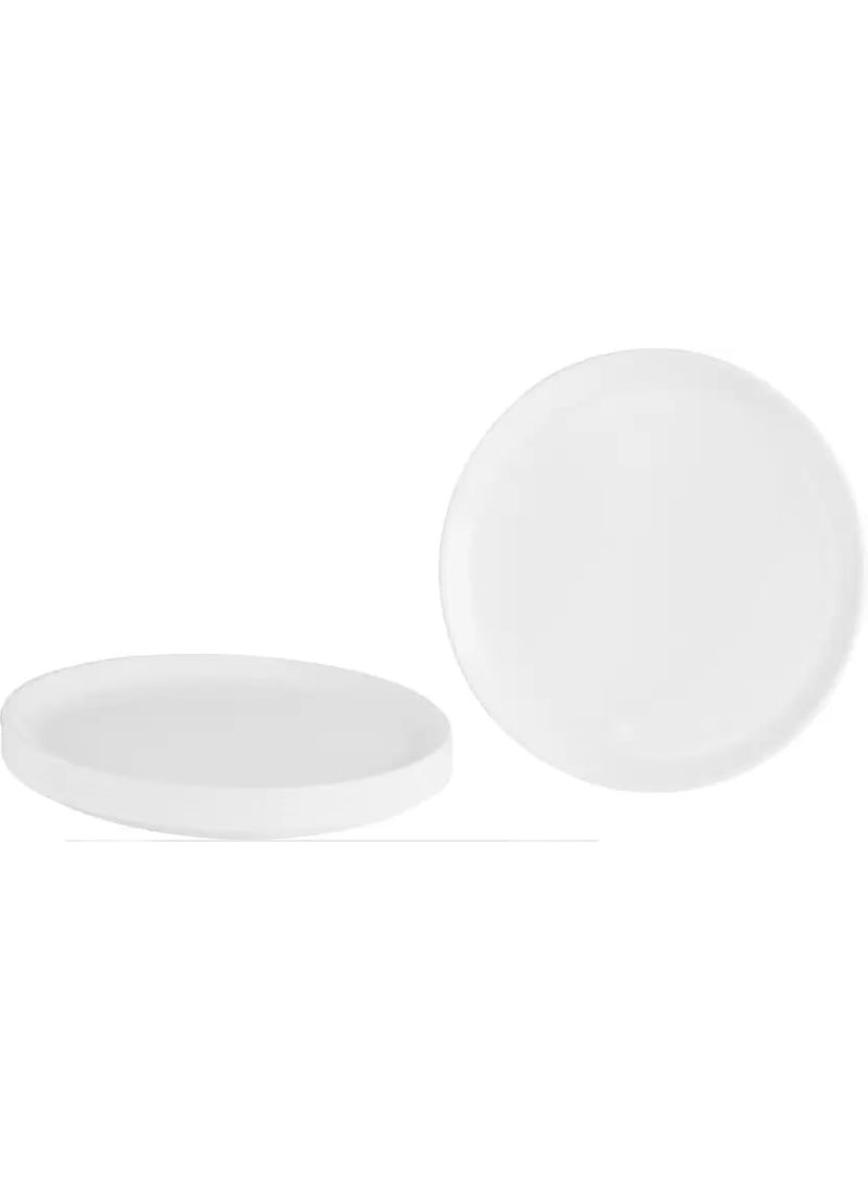 AWICKTIK Unbreakable 19 CM Light Weighted Round Half Size DinnerLunch Plastic Quarter Plates Set of 6 Pcs White