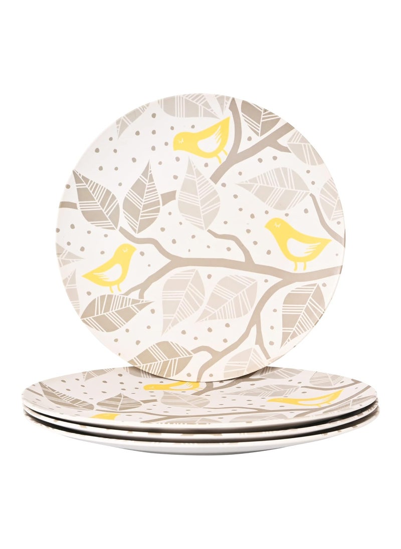 Earthism EcoFriendly Bamboo Fibre Dinner Plates 11 Pack of 4 Life White Grey